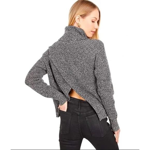 MADEWELL Eastbrook Merino Wool Blend Turtleneck Open Back Womn's Sweater  M - Picture 1 of 8
